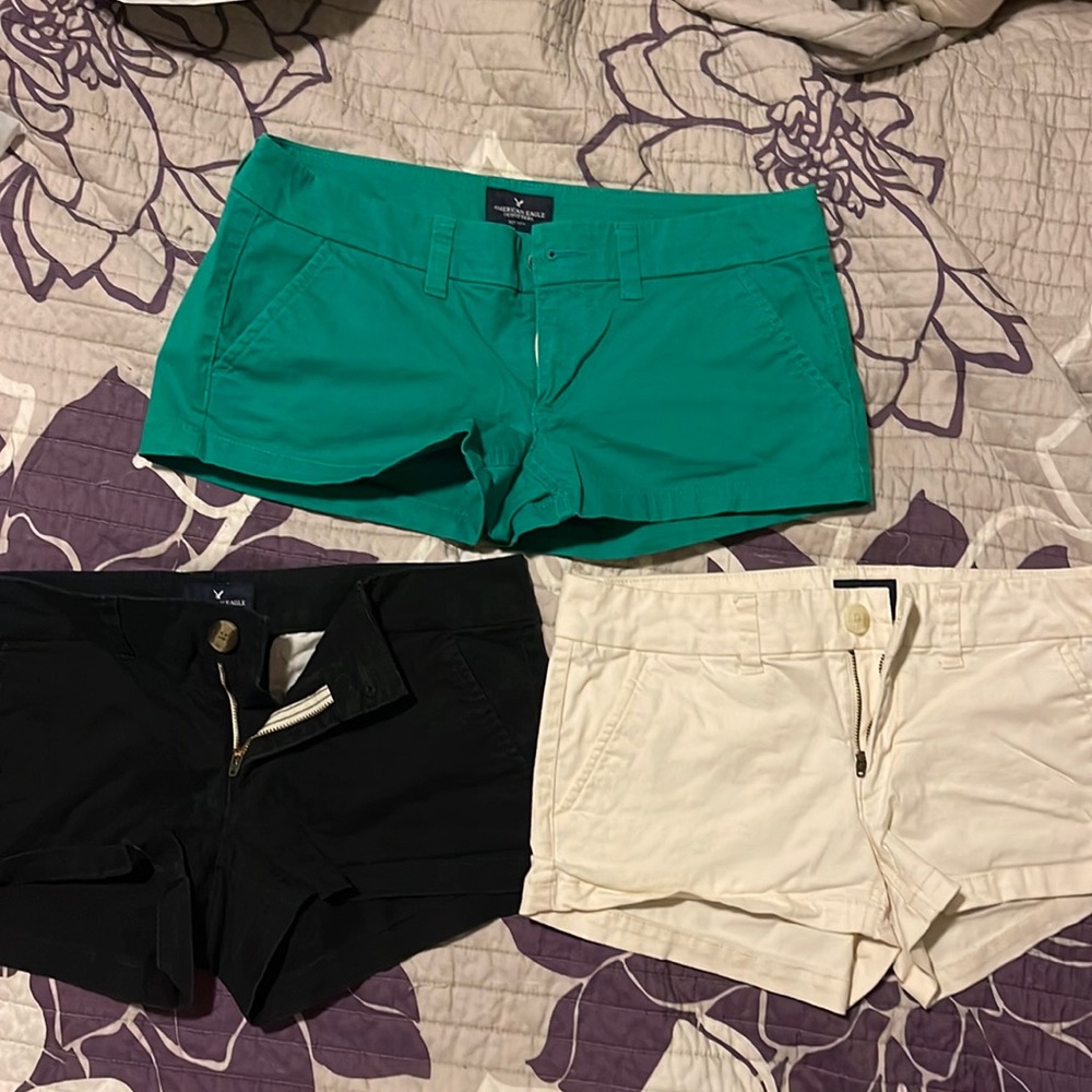 3 different colors!! American eagle shortie stretch shorts.